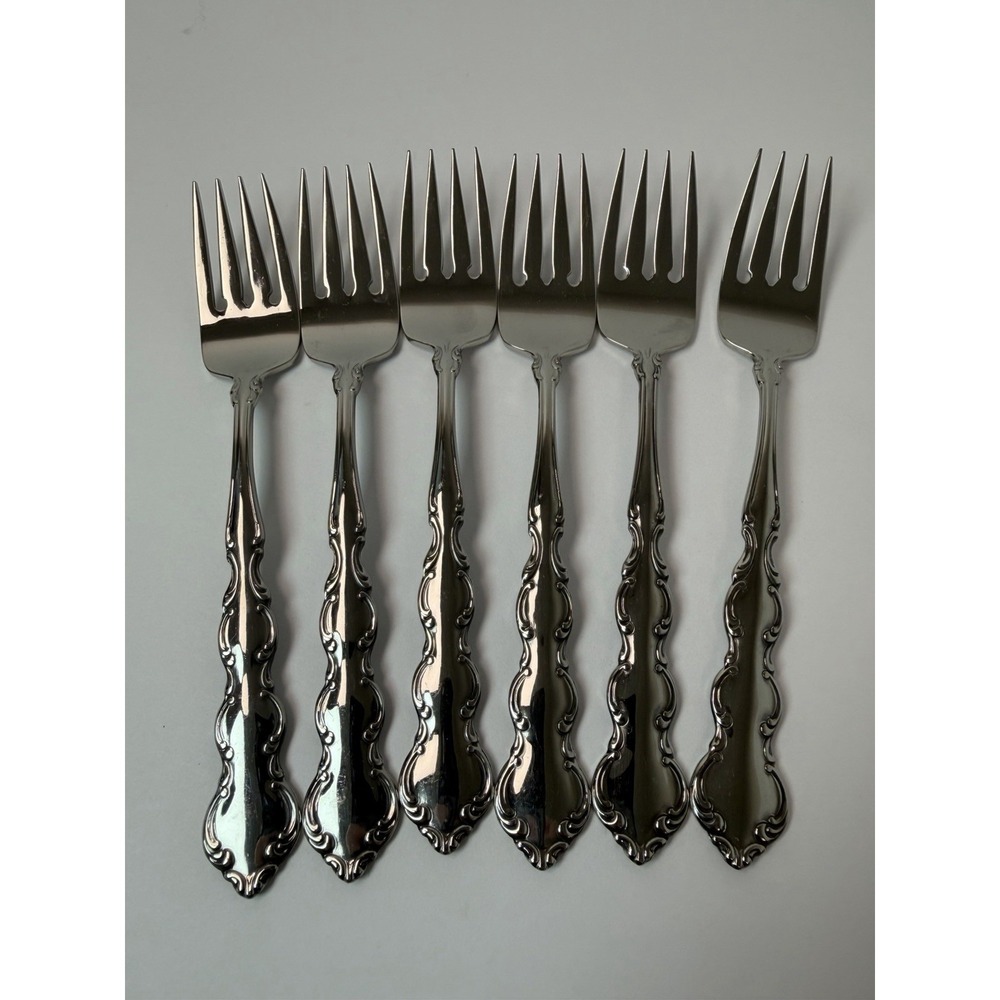 Oneida Mozart Deluxe Stainless Steel Salad Forks Set Of 6 Flatware